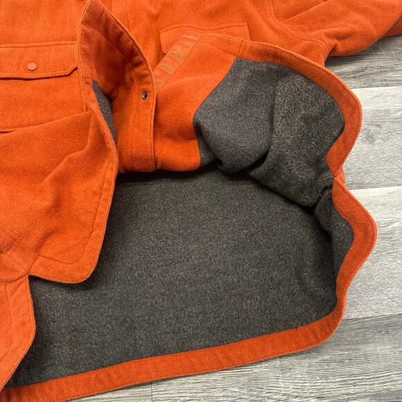 Vintage American Eagle Orange XL Wool Acrylic Snap Button Sherpa Lined Jacket - Picture 6 of 10